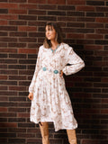 Ivory horse print shirt dress for women by Grace+Emma, featuring a stylish and comfortable ladies dress with a button front.