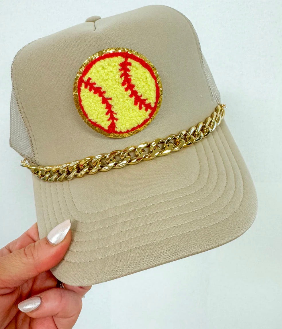 Chenille baseball and softball hats by Hart and Hollow featuring soft, textured fabric with embroidered team logos.