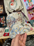 Brown Howdy hat by JANES BLESSINGS featuring a wide brim and decorative band, perfect for casual Western style.