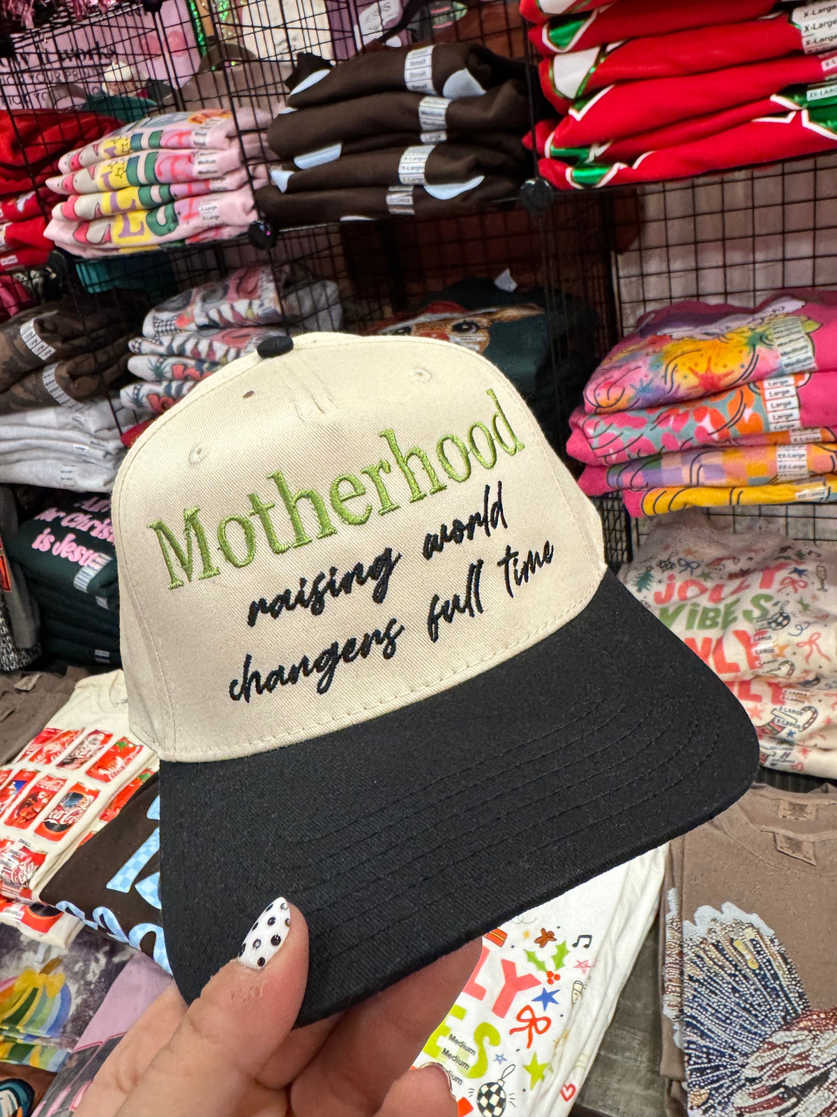 Raising World Changers hat by JANES BLESSINGS with embroidered design, adjustable strap, and casual style.