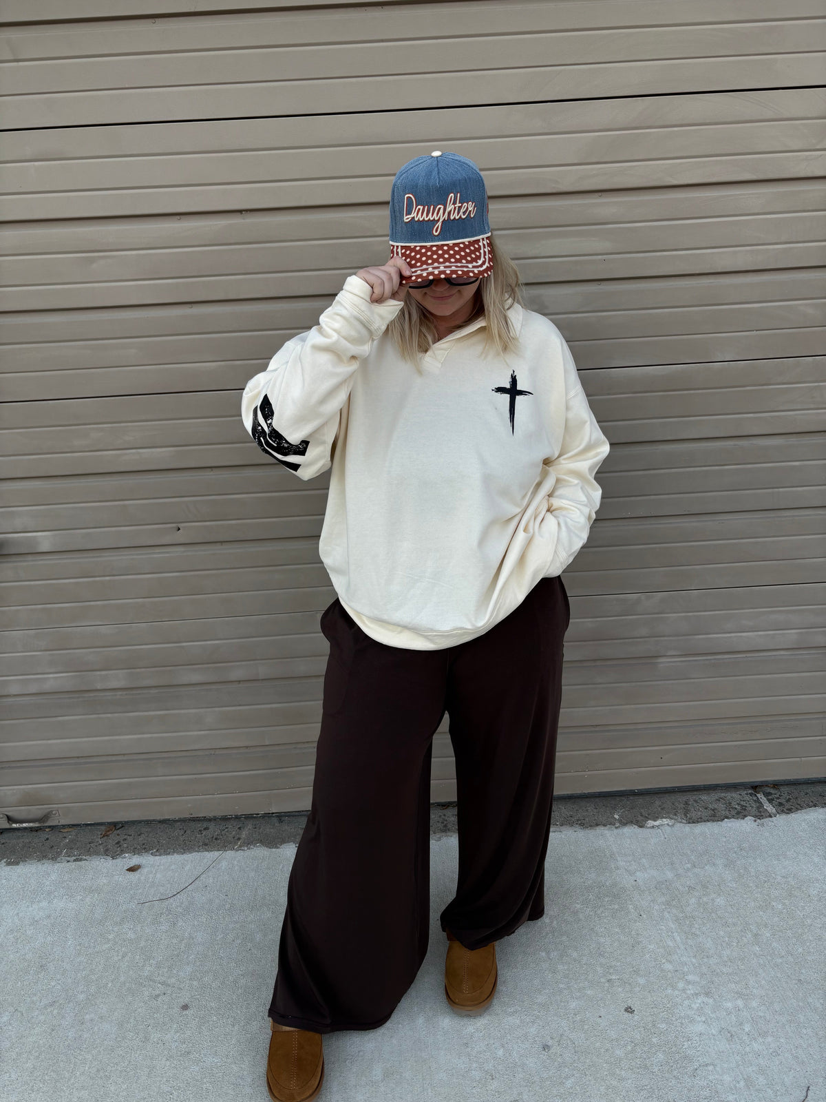 Janes Blessings Forgiven sweatshirt in small size, featuring a cozy fit and stylish design, perfect for casual wear.
