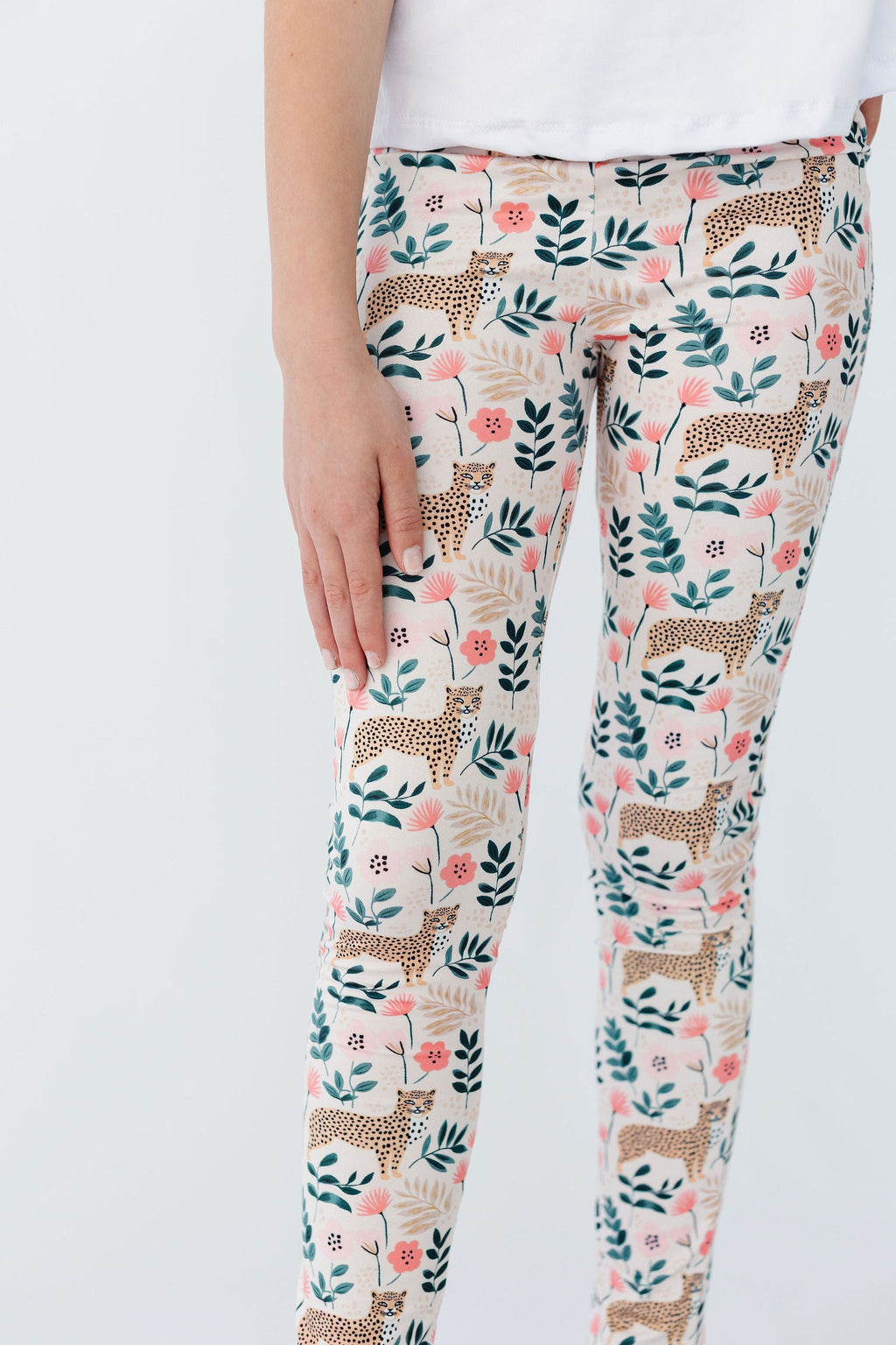 Mila & Rose® Cheetah Girl leggings for 6-12 months, featuring a playful cheetah print and comfortable stretchy fabric.