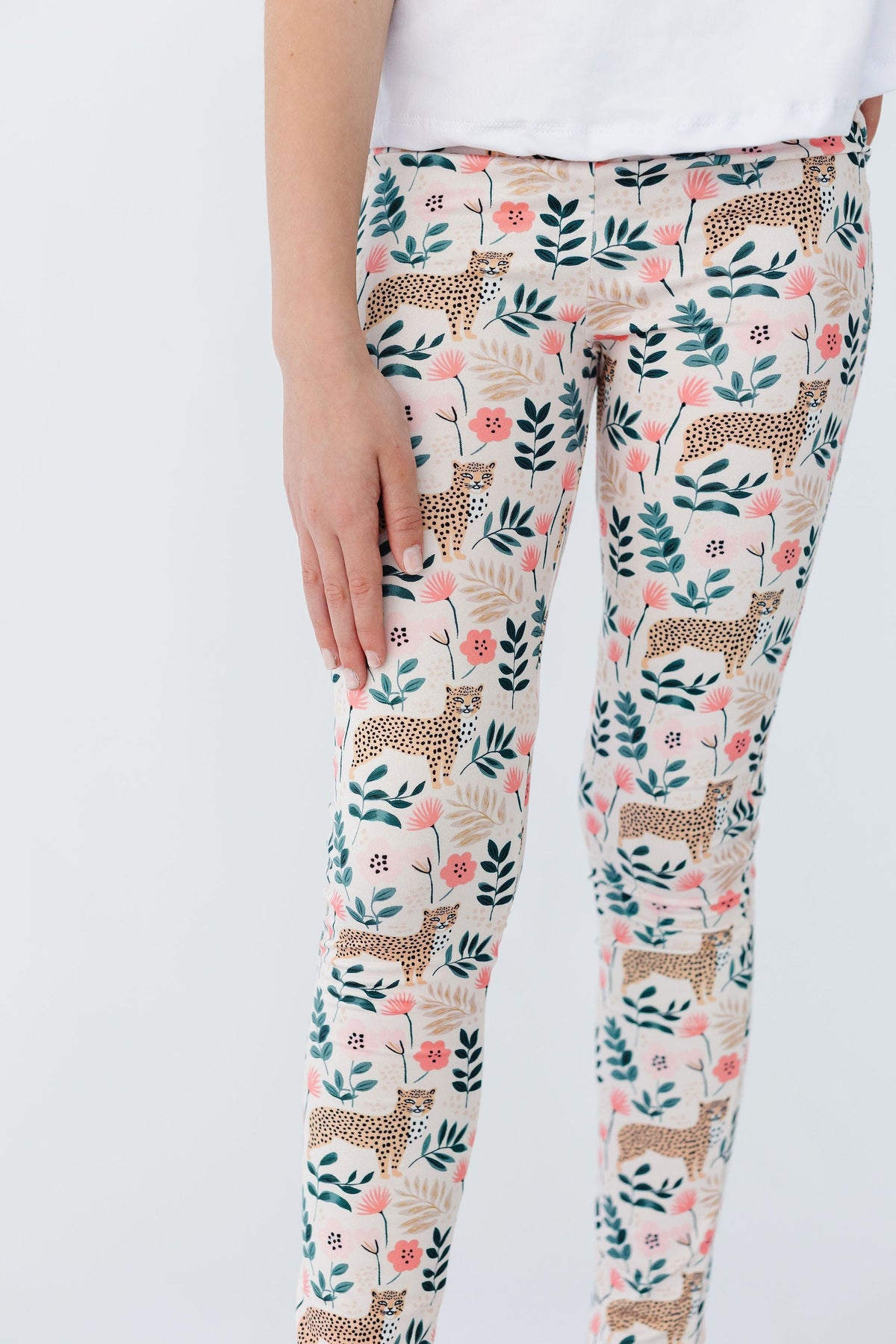 Mila & Rose® Cheetah Girl leggings for 6-12 months, featuring a playful cheetah print and comfortable stretchy fabric.
