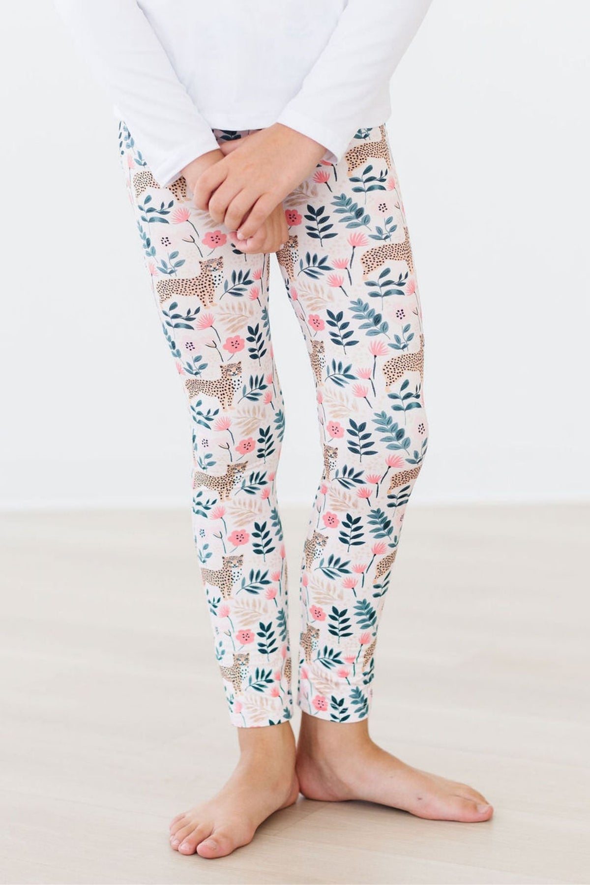Mila & Rose® Cheetah Girl leggings for toddlers, featuring a fun cheetah print in soft fabric for comfortable wear.