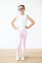 Mila & Rose Little Miss Chickie Leggings for 6-12 months, pink with chick print, soft stretch fabric for babies.