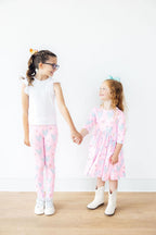Mila & Rose Little Miss Chickie leggings for 6-12 months, pink and yellow chick design, soft and comfortable baby leggings