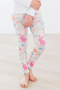 Pastel floral bunnies leggings for babies, Mila & Rose ®, featuring soft pastel colors and adorable bunny and floral patterns.