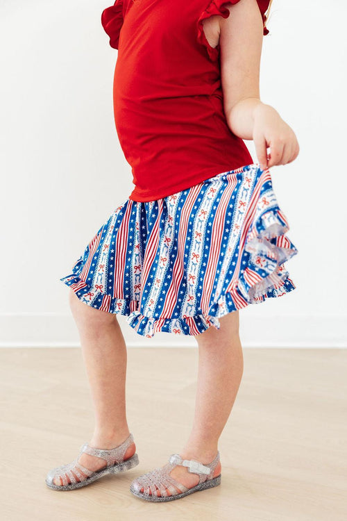 Mila & Rose All-American Girl Ruffle Twirl Skort for 6-12 months, pink with ruffle details, perfect for little girls.