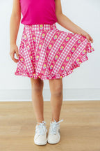 Mila & Rose® I Love You Tulip Much ruffle twirl skort for babies, featuring a floral tulip print and ruffled design.