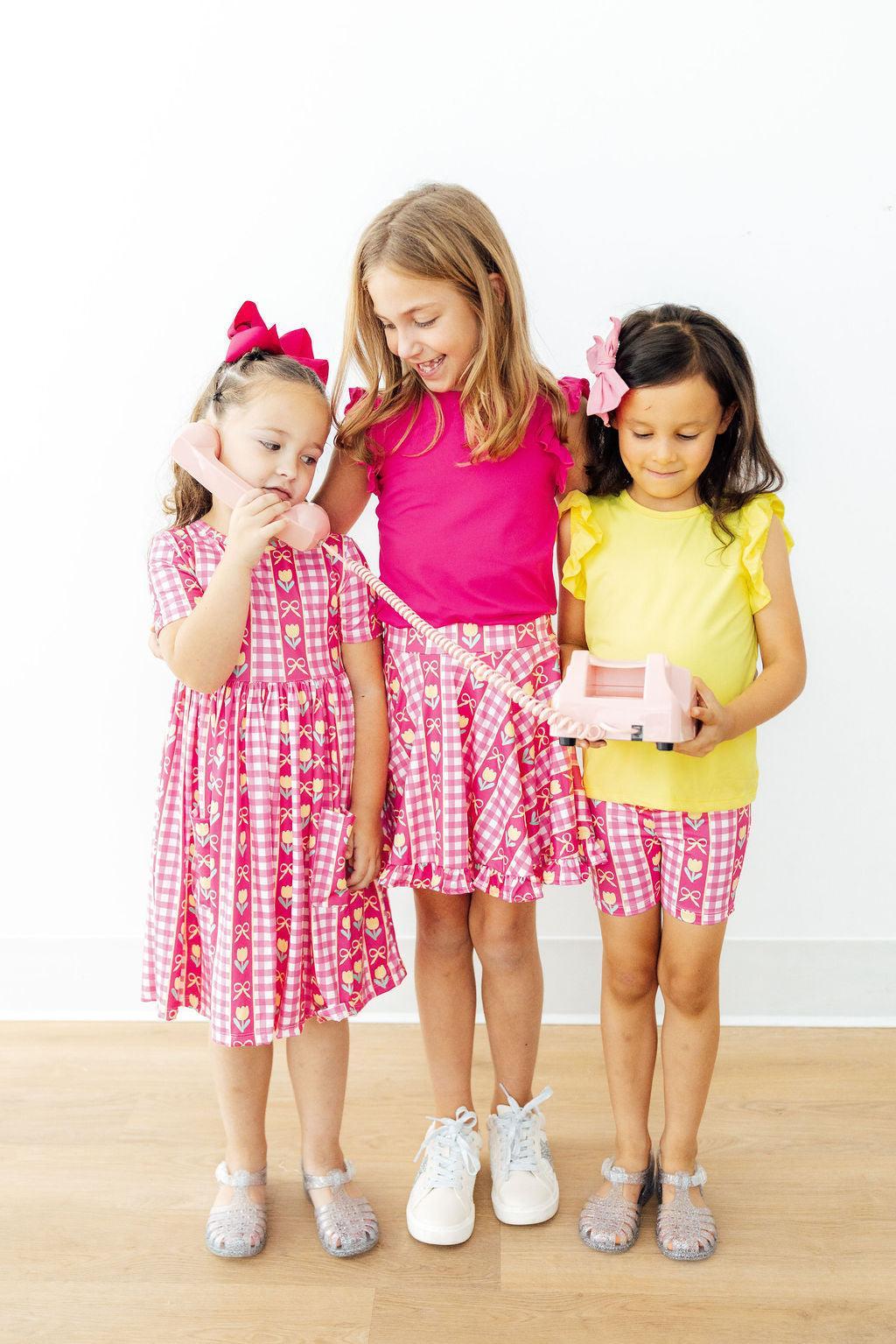 Mila & Rose Ruffle Twirl Skort for babies, featuring a tulip design with ruffles and a playful twirl style for girls aged 6-12 months.