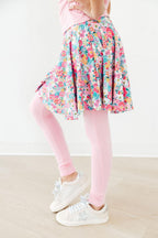 Mila & Rose Petal Promises Twirl Skegging in soft fabric with floral pattern, close-up of the stylish, comfortable leggings.