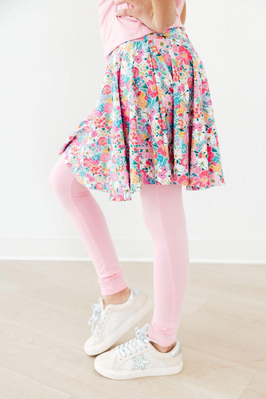 Mila & Rose Petal Promises Twirl Skegging in soft fabric with floral pattern, close-up of the stylish, comfortable leggings.