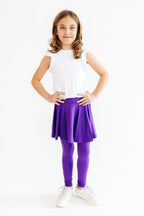 Purple Mila & Rose® Twirl Skegging featuring a comfortable, stretchy fabric with a stylish twirl pattern.