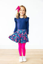 Mila & Rose Sweet Gardenia Twirl Skegging showing soft fabric and floral pattern, full-length women's skegging with a comfortable fit