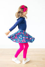 Mila & Rose Sweet Gardenia Twirl Skegging showing floral-patterned stretchy skegging for women.