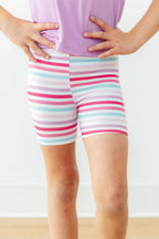 Pastel stripes Mila & Rose twirl shorts for 12-24 months, featuring a playful, colorful design perfect for little girls.