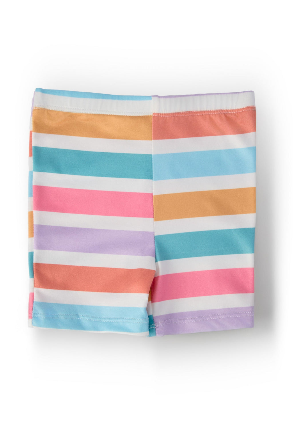 Mila & Rose® Spring Stripes Twirl Shorts for toddlers, featuring colorful striped fabric and a playful, flared design.