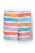 Mila & Rose® Spring Stripes Twirl Shorts for toddlers, featuring colorful striped fabric and a playful, flared design.