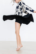 Black Mila & Rose twirl skort for girls, featuring a playful design with a twirling skirt and comfortable fit for 6-12 months.