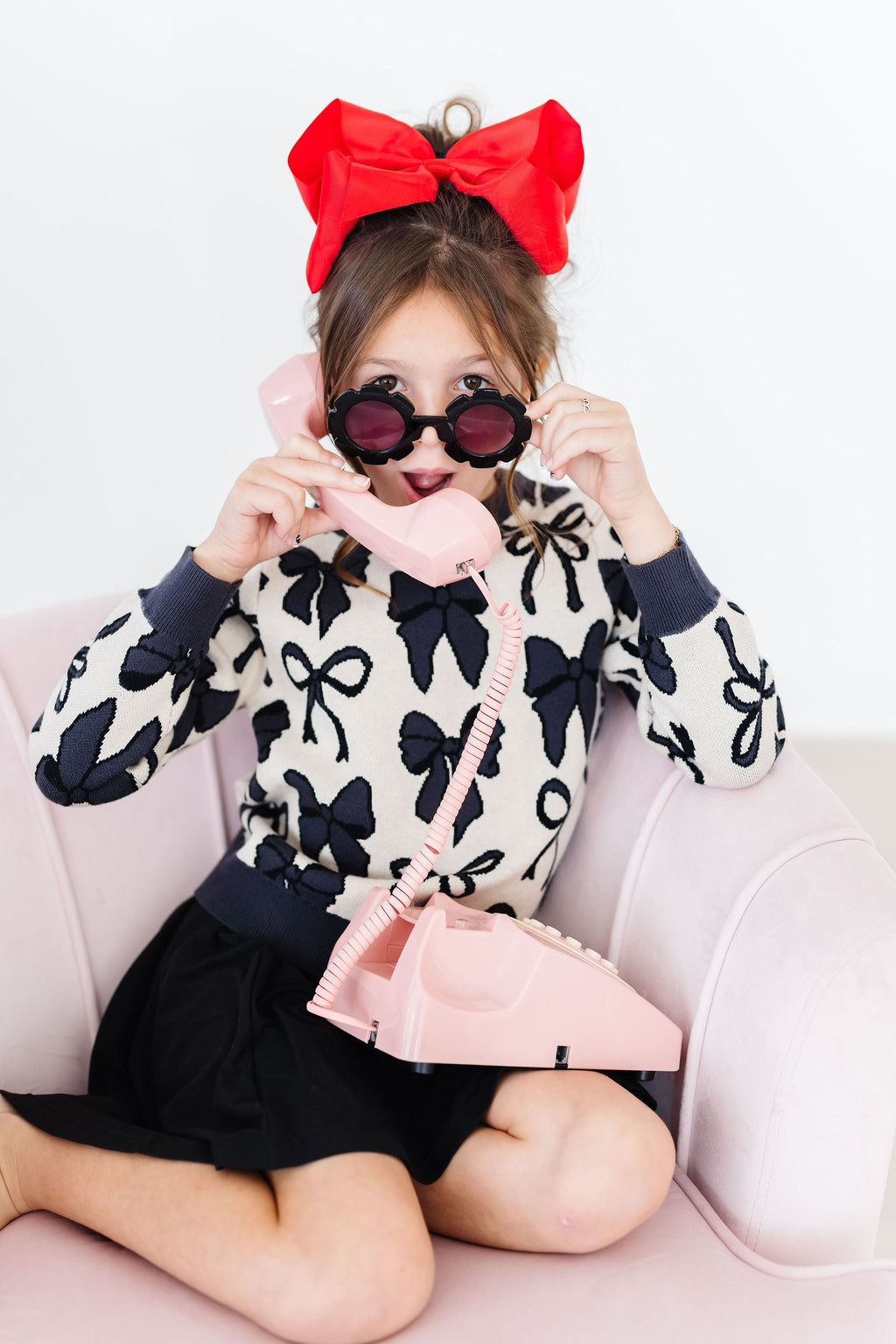 Black Mila & Rose twirl skort for girls, featuring a playful skirt overlay and comfortable elastic waist.