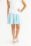 Bluebird twirl skort for toddlers by Mila & Rose, featuring a playful bluebird pattern and comfortable twirl design.