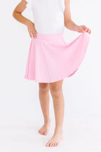 Bubblegum pink Mila & Rose twirl skort for 6-12 months, featuring a playful, ruffled design perfect for little girls.