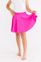 Hot pink Mila & Rose twirl skort for girls aged 6-12 months with a playful, twirling design and comfortable fabric.