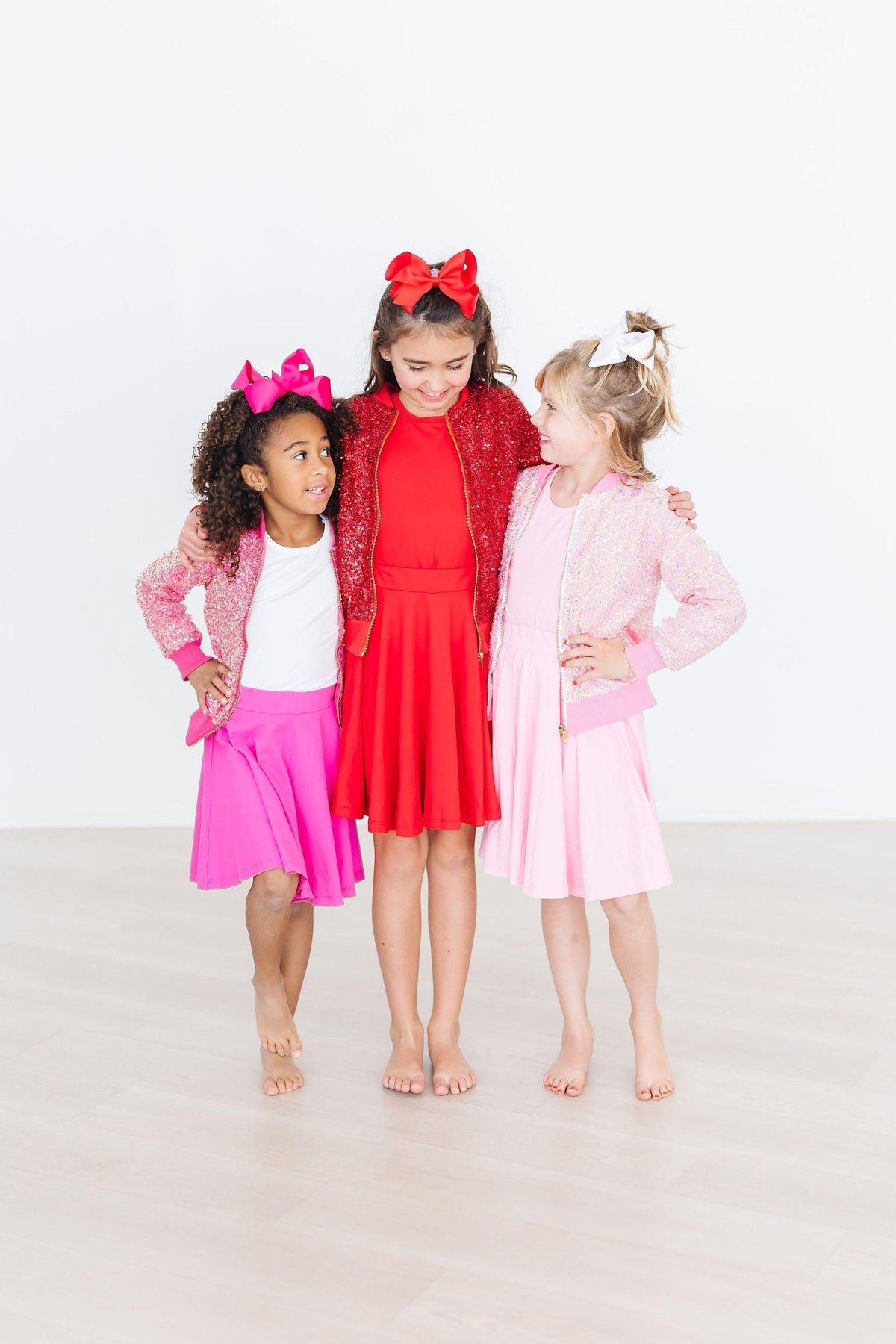 Hot pink Mila & Rose twirl skort for girls in size 6-12 months, featuring a playful, flared design and comfortable fabric.
