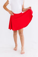 Red Mila & Rose twirl skort for girls, featuring a playful design and comfortable fit, perfect for casual wear and outings.