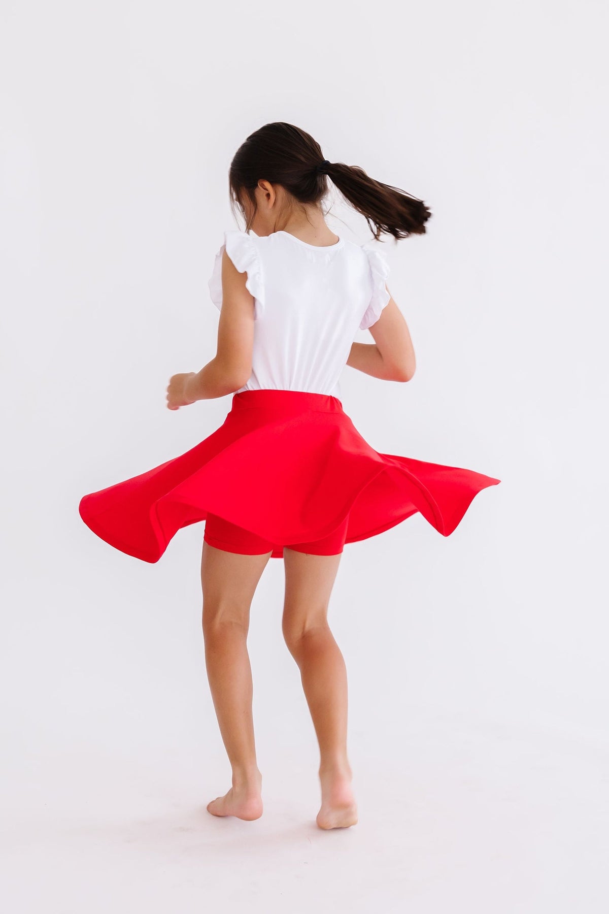 Red Mila & Rose twirl skort for girls, featuring a playful design and comfortable fit for ages 6-12 months.