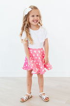 Pink Polka Dots Ruffle Twirl Skort