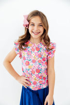 Fluttering Garden S/S Ruffle Tee