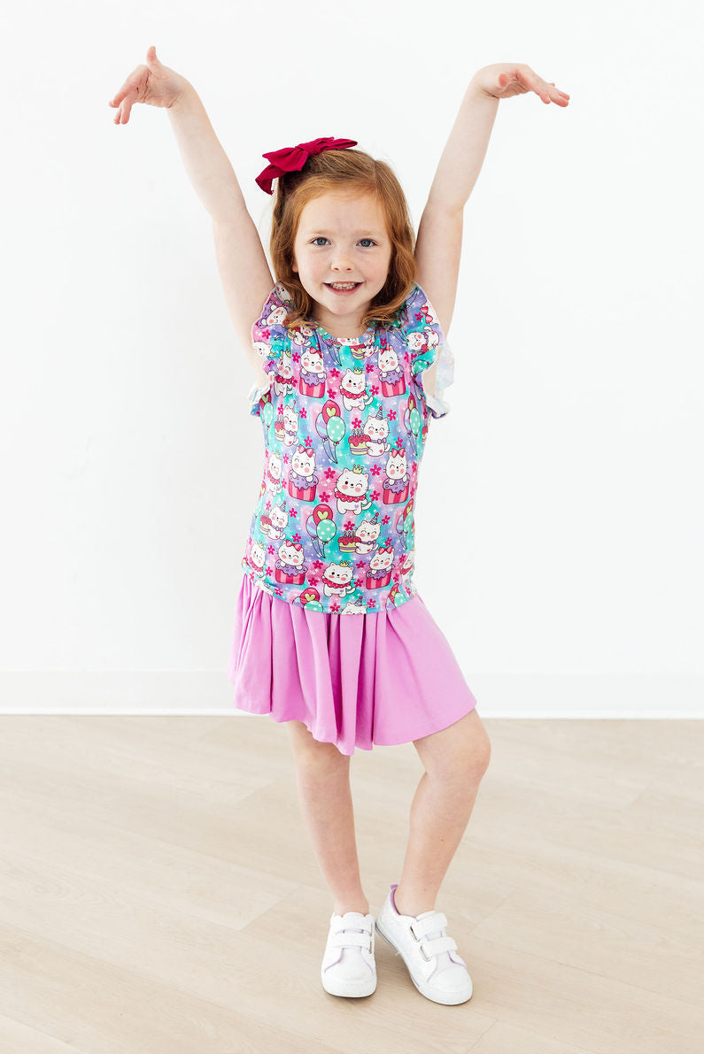 Time To Purr-ty S/S Ruffle Tee