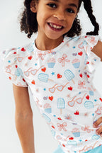 Red, White, & Sweet S/S Ruffle Tee