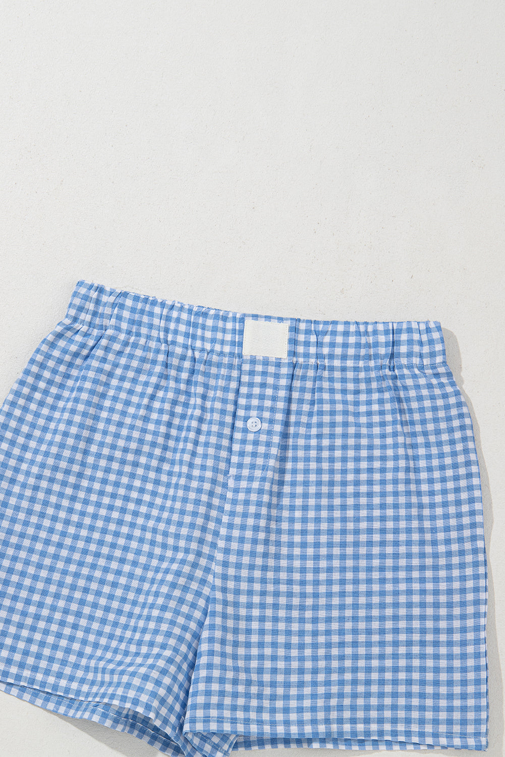 Red gingham printed high waist casual shorts from Mommas Hive, featuring a comfortable fit and stylish design.