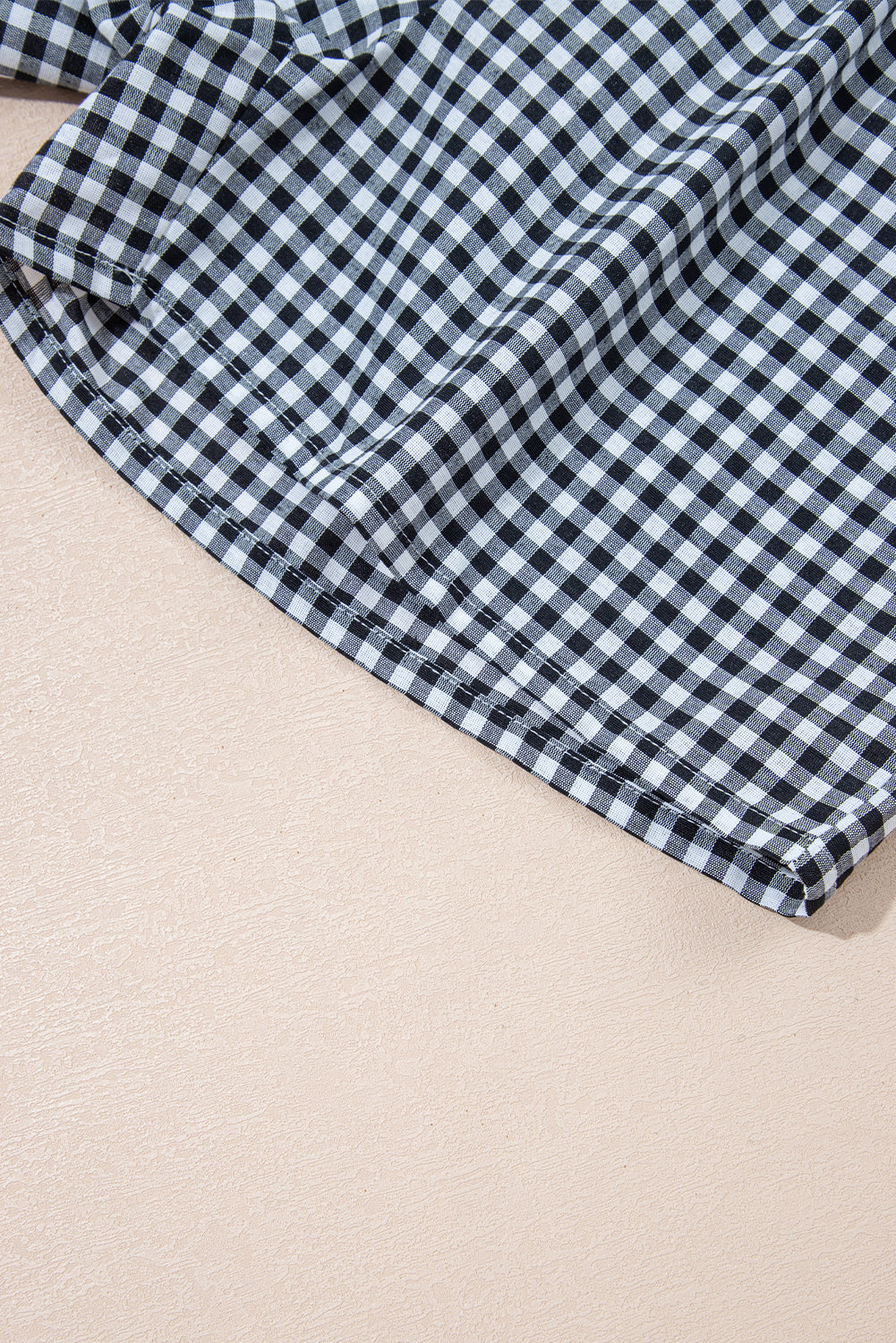 Red gingham printed high waist shorts from Mommas Hive, casual polyester bottoms with a comfortable fit.