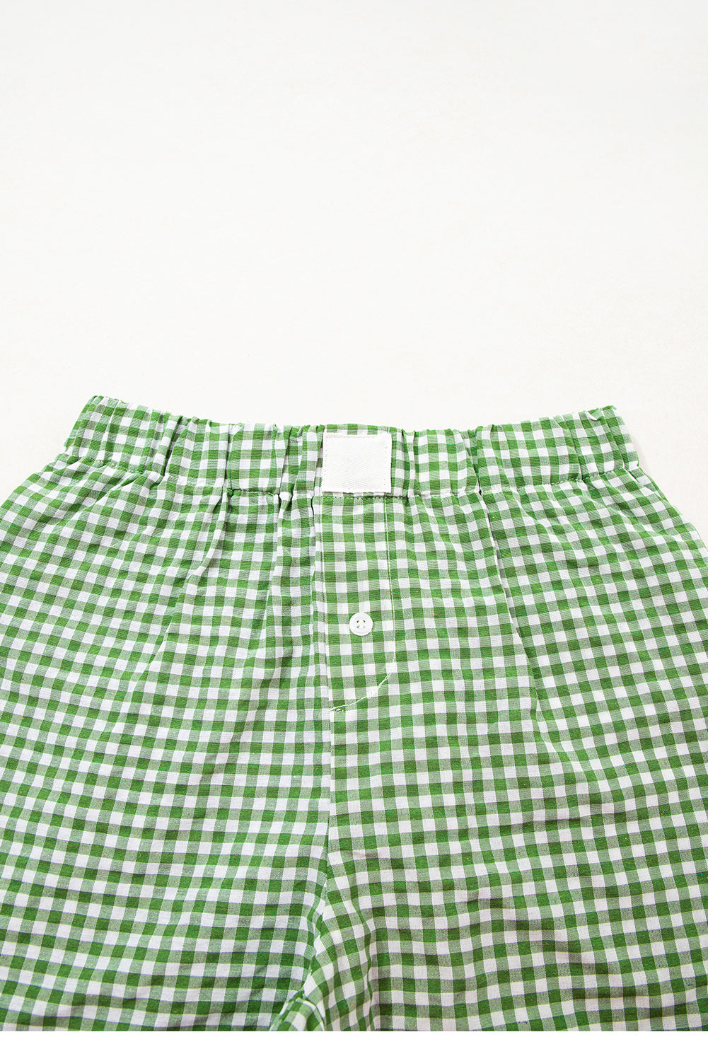 Red gingham printed high waist casual shorts for women, made by Mommas Hive, featuring a comfortable fit and stylish design.