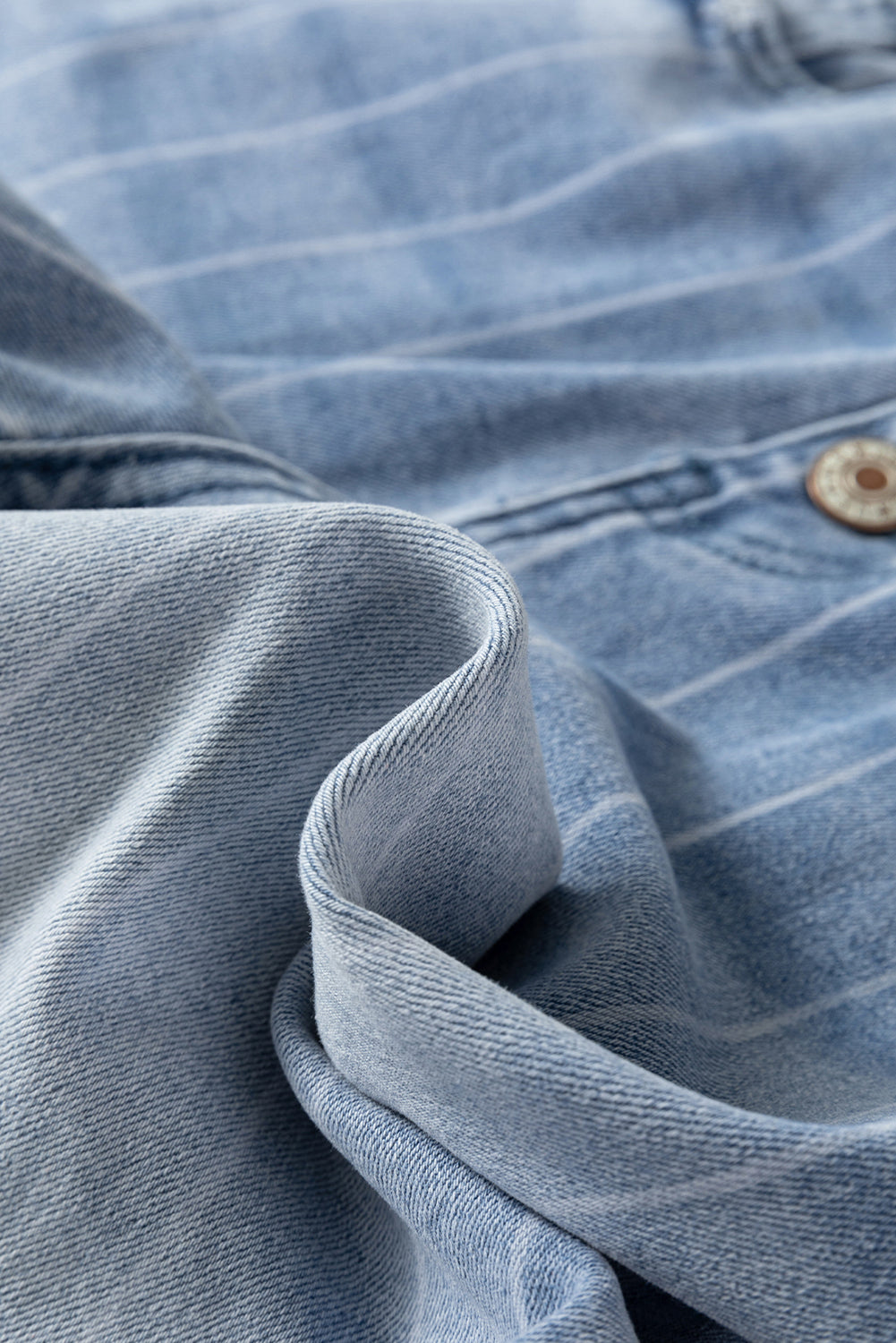 Beau Blue Multi Buttons Pinstripe Wide Leg Jeans by Mommas Hive, featuring button details and a stylish wide-leg fit.