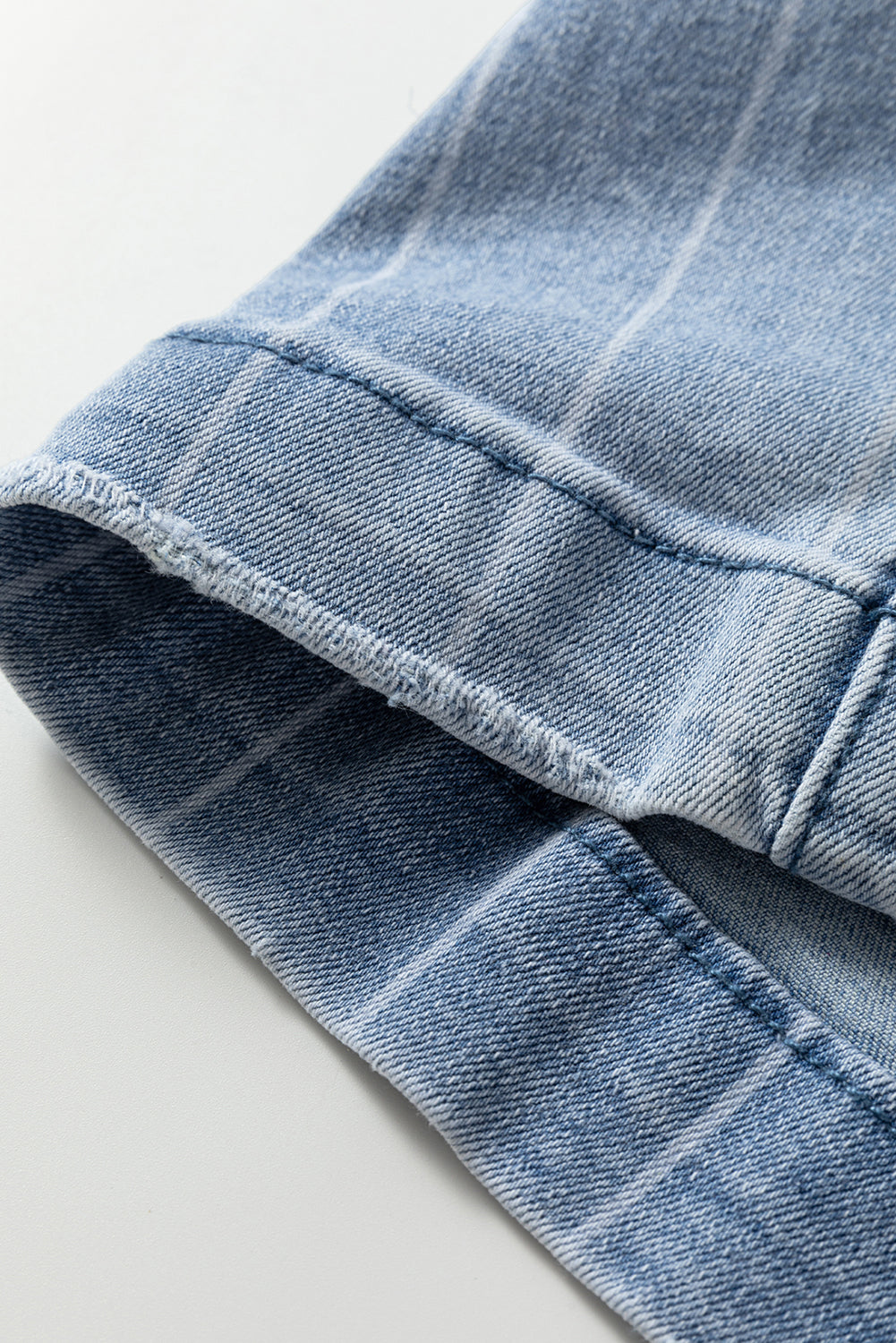 Beau Blue Multi Buttons Pinstripe Wide Leg Jeans by Mommas Hive featuring a stylish wide-leg design and button details.
