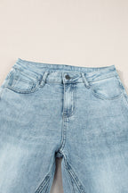 Dusk blue acid wash extra wide leg high waist jeans by Mommas Hive, long denim bottoms with a relaxed fit and stylish design.
