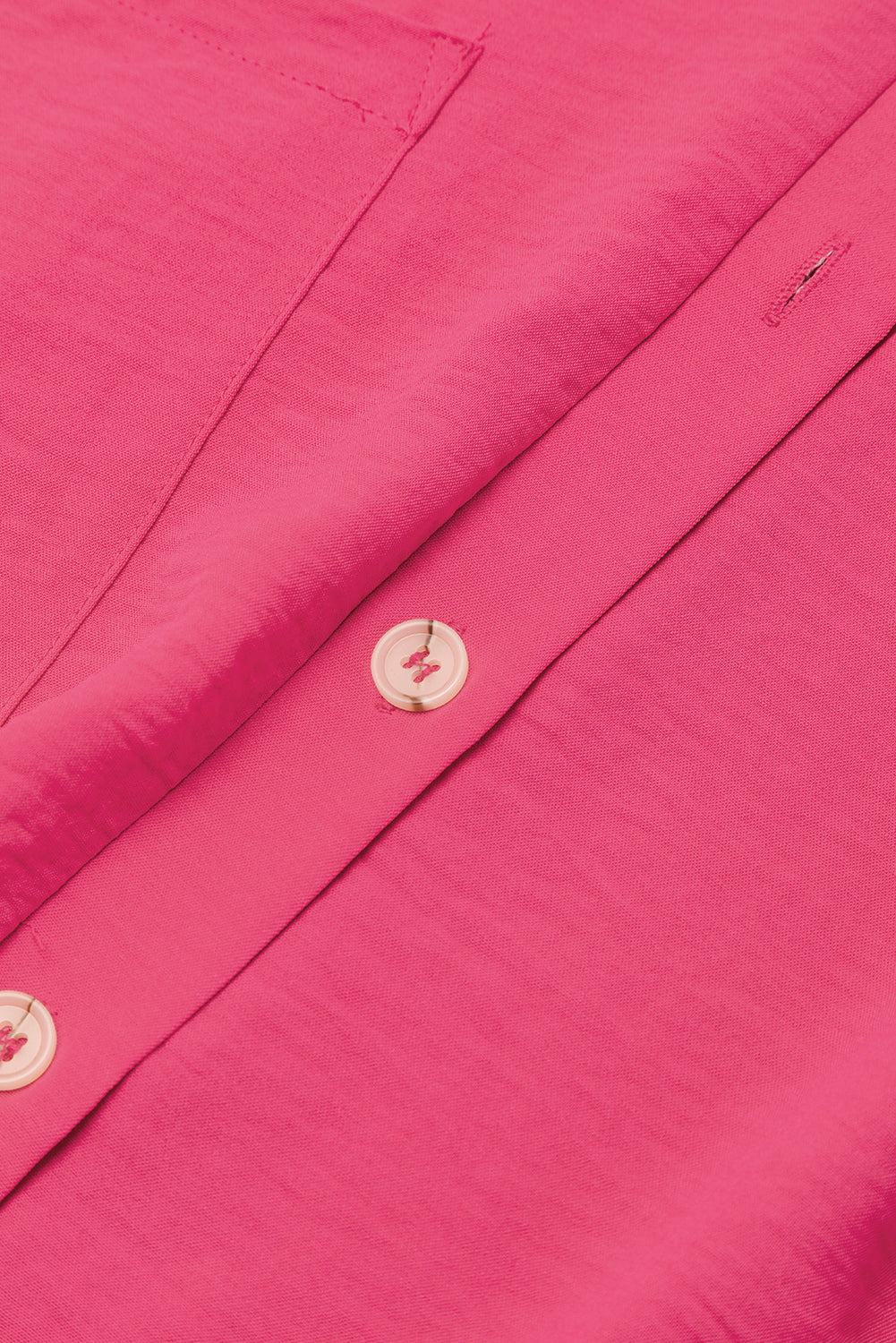 Bright pink Mommas Hive loose romper with half-button collar, made of 100% polyester, featuring a relaxed fit and casual style.