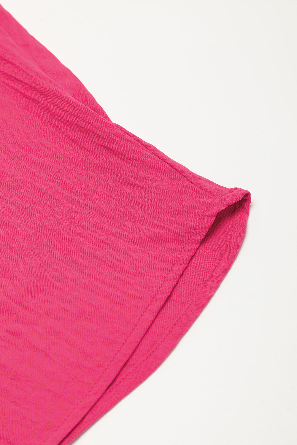 Bright pink Mommas Hive loose romper with half-button collar, made from 100% polyester, casual jumpsuit for women.