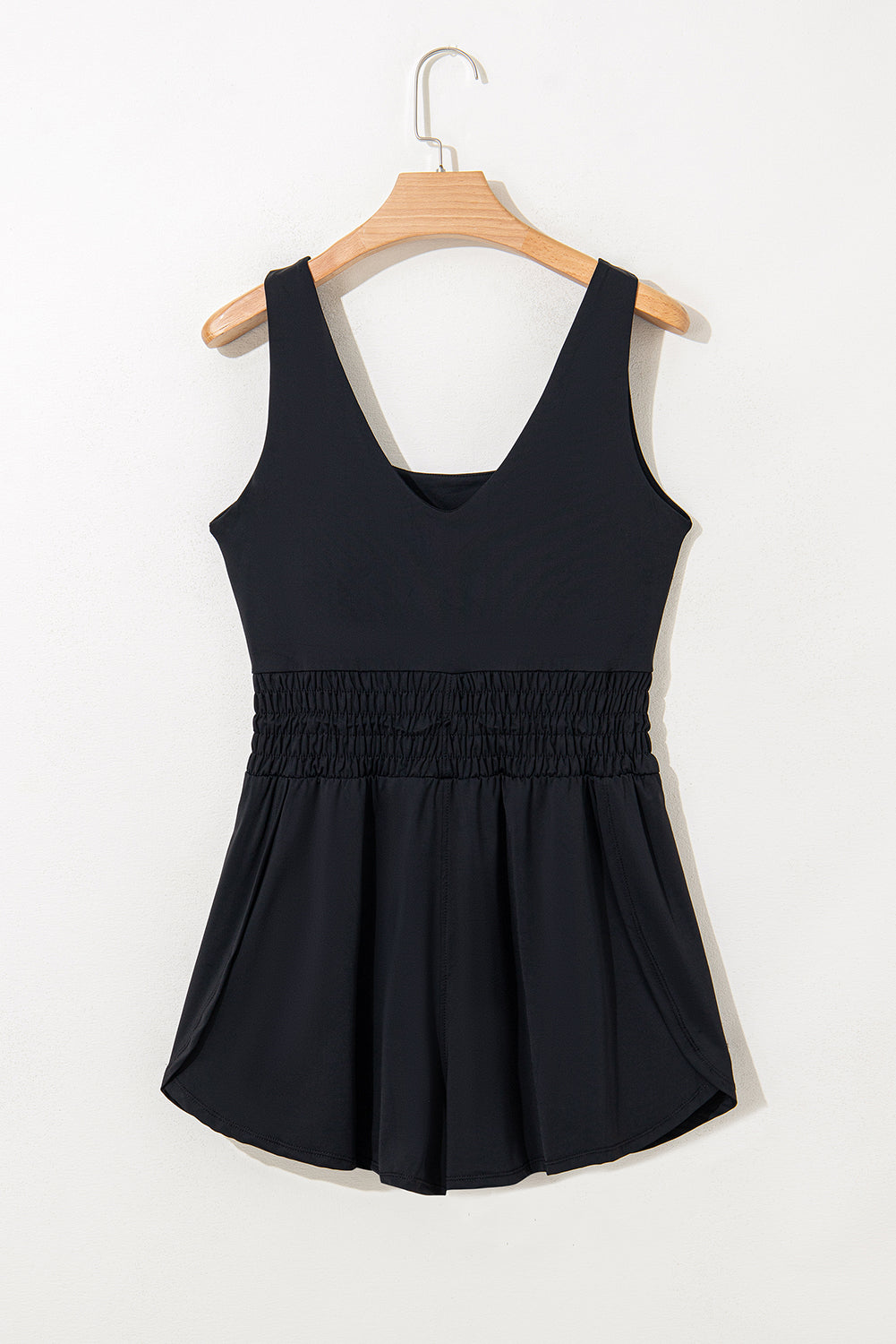 Mommas Hive plain sleeveless romper with drawstring waist, made from polyamide and elastane, featuring a cinched fit and casual style.