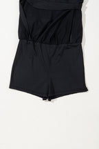 Plain sleeveless romper with drawstring cinched waist by Mommas Hive, made of polyamide and elastane, featuring a simple design.