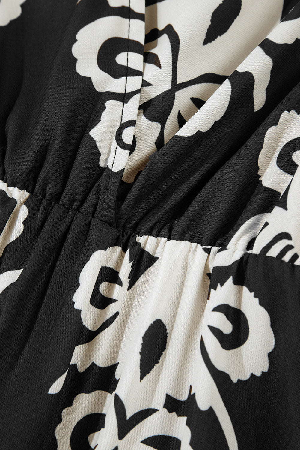 Black Western geometric print midi dress by Mommas Hive with 3/4 sleeves and a loose fit, made from lightweight polyester fabric.