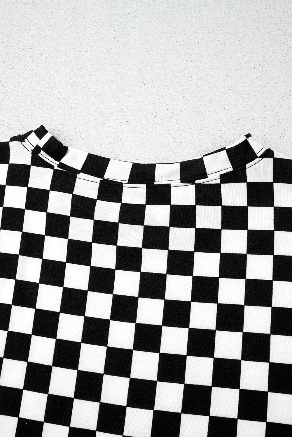 Mommas Hive black checkered print long sleeve top and pants lounge set, comfortable loungewear for relaxing at home.
