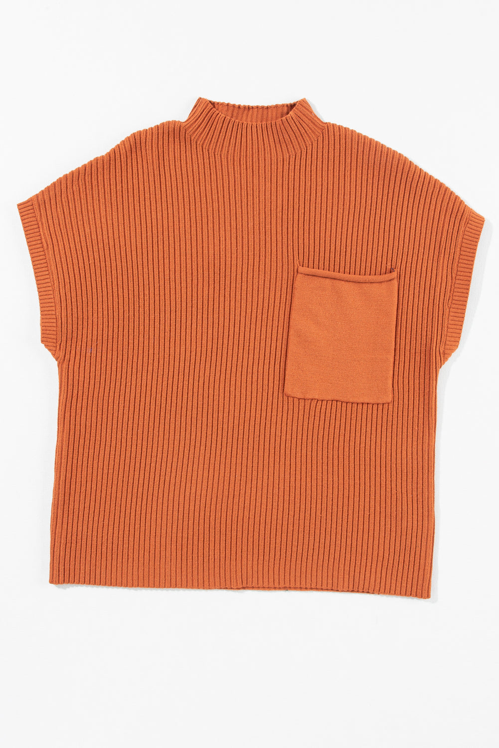 Oatmeal ribbed knit short sleeve sweater with patch pockets from Mommas Hive, casual and comfortable for everyday wear.