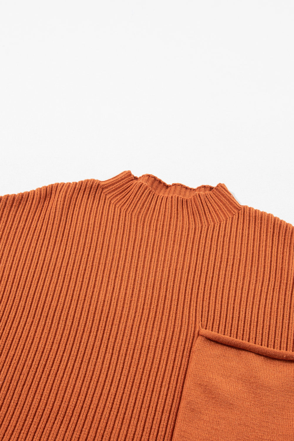 Mommas Hive oatmeal patch pocket ribbed knit short sleeve sweater, lightweight and cozy for casual wear.