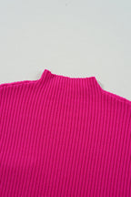 Mommas Hive oatmeal ribbed knit short sleeve sweater with patch pockets, lightweight and casual for fall and spring wear.