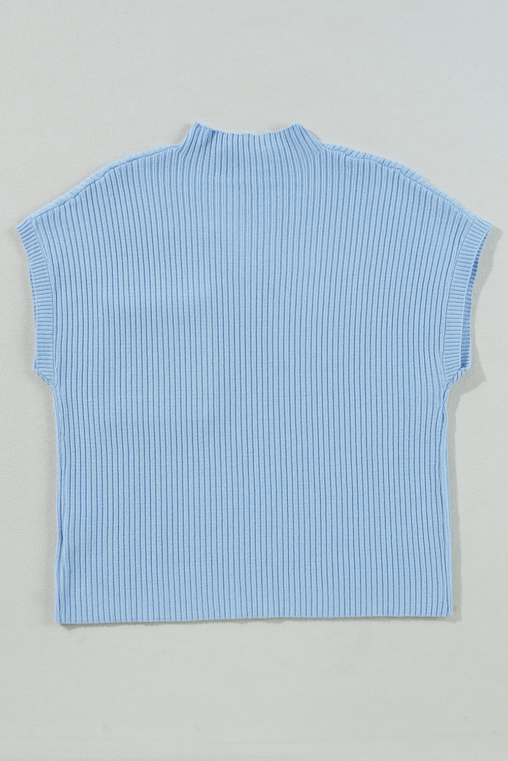 Mommas Hive oatmeal ribbed knit short sleeve sweater with patch pocket, made of viscose, polyester, and polyamide, casual style.